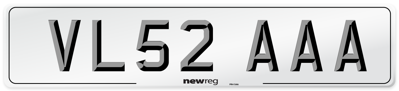 VL52 AAA Number Plate from New Reg